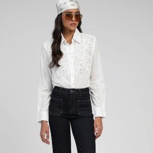 An’ge Paris Sounia White Blouse CHEMISE SOUNIA blanc Small NWT